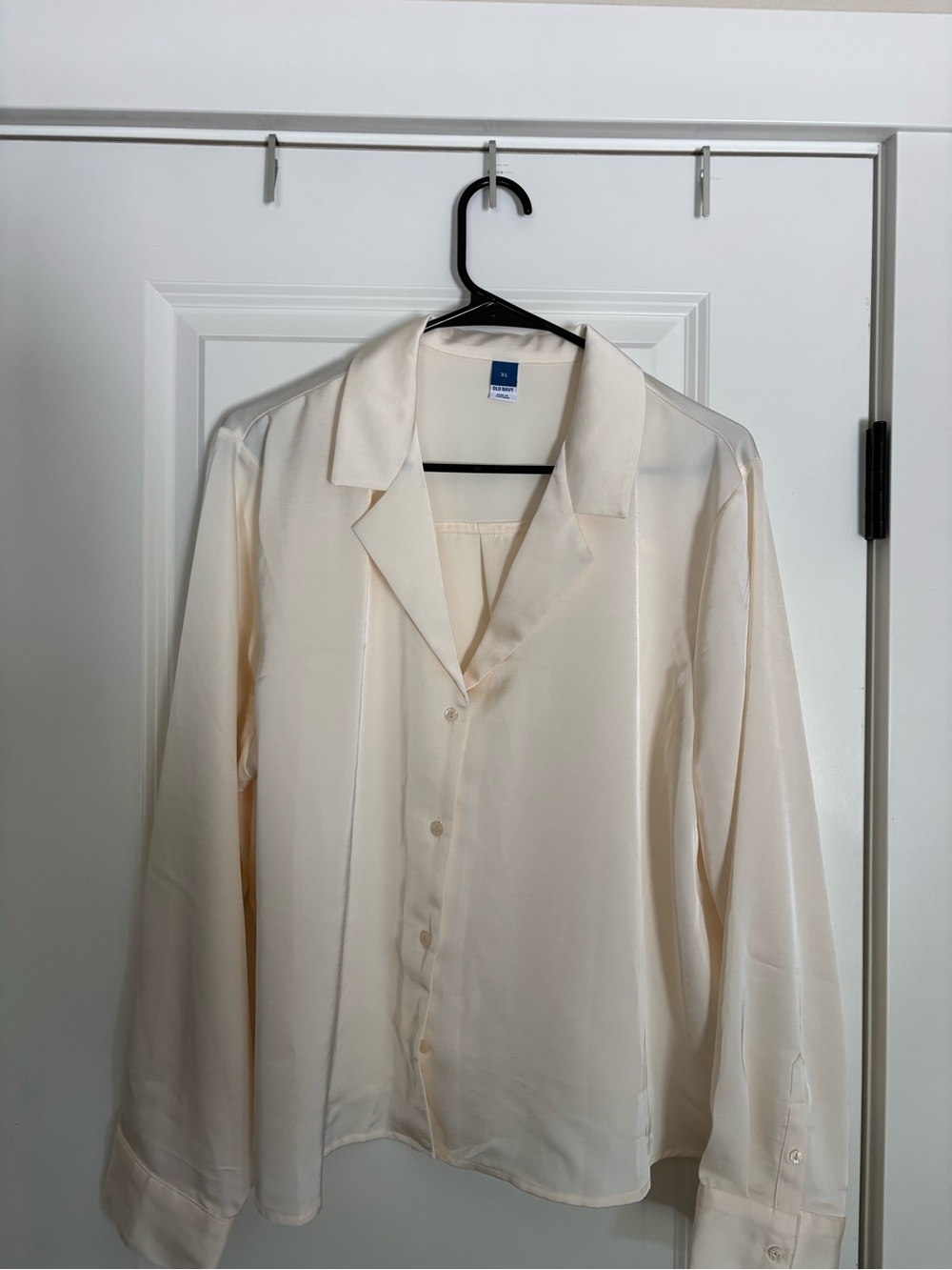 Old Navy Silky Cream Button-Up Blouse